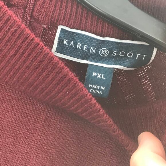 Karen Scott Crew Neck Pullover Back Zip Sweater XL - Picture 4 of 5
